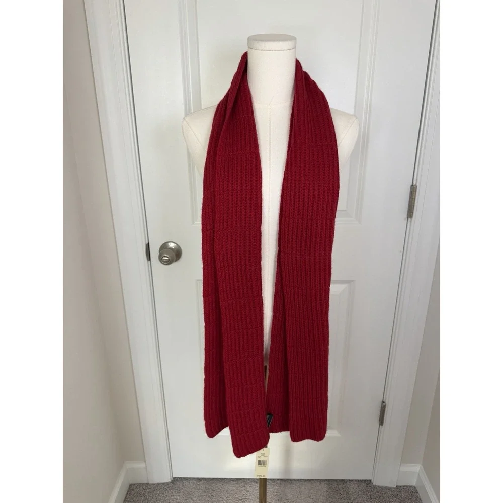 Valerie Stevens Women's 100% Cashmere Scarf Red Holidays Winter NWT